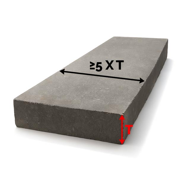 slab definition ≥5xT where T is the height